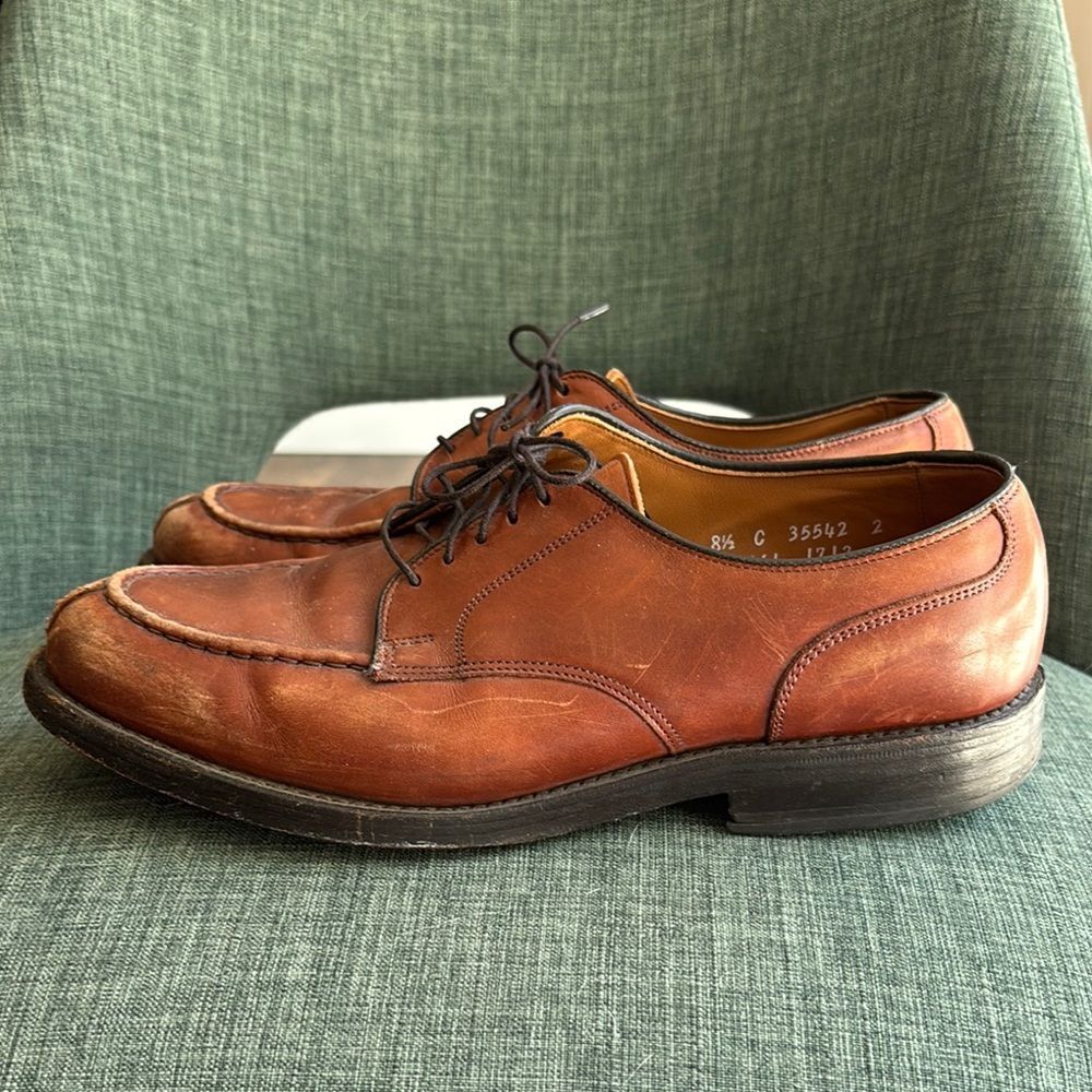 Allen Edmonds Men’s Bradley Rich Brown Leather Oxfords loafers size 8.5 C Work
